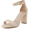imageCUSHIONAIRE Womens Bliss one band mid block heel sandal Memory Foam Wide Widths AvailableNude Microsuede