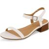 imageCUSHIONAIRE Womens Fontana one band block heel sandal Memory Foam Wide Widths AvailableWhite