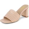 imageCUSHIONAIRE Womens Irma Strappy Block Heel Sandal Memory FoamNude