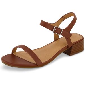 imageCUSHIONAIRE Womens Fontana one band block heel sandal Memory Foam Wide Widths AvailableCognac