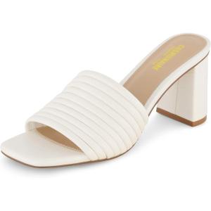 imageCUSHIONAIRE Womens Irma Strappy Block Heel Sandal Memory FoamWhite