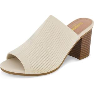 imageCUSHIONAIRE Womens Nima Knit Heel Sandal Memory Foam Wide Widths AvailableIvory Rib