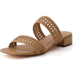 imageCUSHIONAIRE Womens Norma low block heel sandal Memory Foam and Wide Widths AvailableTan