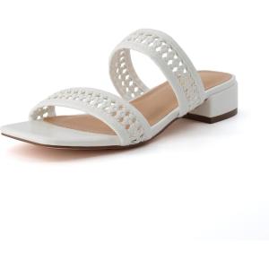 imageCUSHIONAIRE Womens Norma low block heel sandal Memory Foam and Wide Widths AvailableWhite