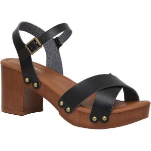 imageCUSHIONAIRE Womens Slate Faux Wood Sandal Memory Foam Insole ampamp LiteSole Technology Wide Widths AvailableBlack