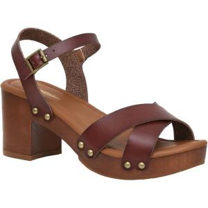 imageCUSHIONAIRE Womens Slate Faux Wood Sandal Memory Foam Insole ampamp LiteSole Technology Wide Widths AvailableWhisky
