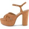 imageCUSHIONAIRE Womens Foxy platform dress sandal Memory Foam and Wide Widths AvailableTan Micro Suede
