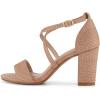 imageCUSHIONAIRE Womens Jewel rhinestone dress heel sandal with Comfort FoamNude