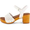 imageCUSHIONAIRE Womens Shea Faux Wood Sandal Comfort Foam ampamp LiteSole Technology Wide Widths AvailableWhite