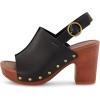 imageCUSHIONAIRE Womens Sisi Faux Wood Sandal Comfort Foam ampamp LiteSole Technology Wide Widths AvailableBlack