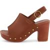 imageCUSHIONAIRE Womens Sisi Faux Wood Sandal Comfort Foam ampamp LiteSole Technology Wide Widths AvailableBrown