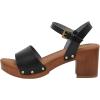 imageCUSHIONAIRE Womens Sloan Faux Wood Sandal Memory Foam Insole ampamp LiteSole Technology Wide Widths AvailableBlack