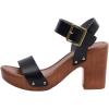 imageCUSHIONAIRE Womens Sydney Faux Wood Sandal LiteSole Technology Wide Widths AvailableBlack