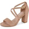imageCUSHIONAIRE Womens Jewel rhinestone dress heel sandal with Comfort FoamNude