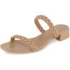 imageCUSHIONAIRE Womens Neptune braided low block heel sandal Memory FoamNude
