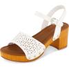 imageCUSHIONAIRE Womens Shea Faux Wood Sandal Comfort Foam ampamp LiteSole Technology Wide Widths AvailableWhite