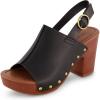 imageCUSHIONAIRE Womens Sisi Faux Wood Sandal Comfort Foam ampamp LiteSole Technology Wide Widths AvailableBlack