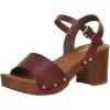 imageCUSHIONAIRE Womens Sloan Faux Wood Sandal Memory Foam Insole ampamp LiteSole Technology Wide Widths AvailableWhisky