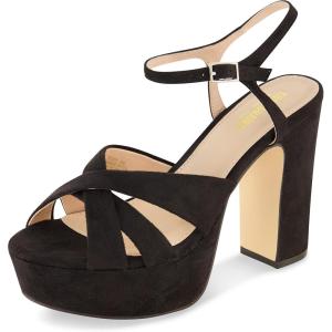 imageCUSHIONAIRE Womens Foxy platform dress sandal Memory Foam and Wide Widths AvailableBlack Micro Suede