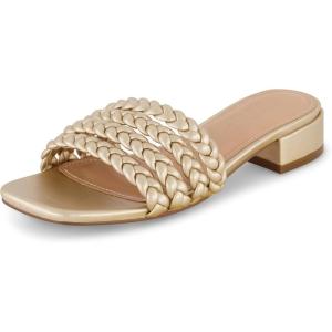 imageCUSHIONAIRE Womens Neary braided low block heel sandal Memory Foam and Wide Widths AvailableChampagne