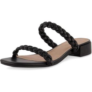 imageCUSHIONAIRE Womens Neptune braided low block heel sandal Memory FoamBlack
