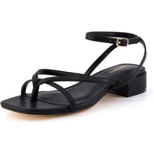 imageCUSHIONAIRE Womens Novella low block heel sandal Memory Foam and Wide Widths AvailableBlack