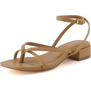 imageCUSHIONAIRE Womens Novella low block heel sandal Memory Foam and Wide Widths AvailableNude
