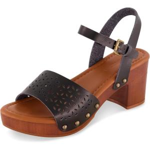imageCUSHIONAIRE Womens Shea Faux Wood Sandal Comfort Foam ampamp LiteSole Technology Wide Widths AvailableBlack