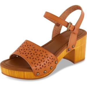 imageCUSHIONAIRE Womens Shea Faux Wood Sandal Comfort Foam ampamp LiteSole Technology Wide Widths AvailableTan