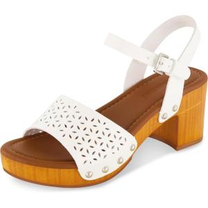 imageCUSHIONAIRE Womens Shea Faux Wood Sandal Comfort Foam ampamp LiteSole Technology Wide Widths AvailableWhite