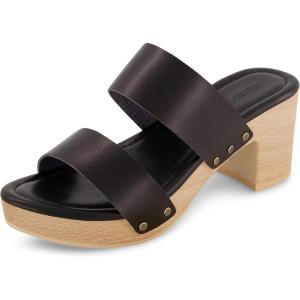 imageCUSHIONAIRE Womens Sky Faux Wood Sandal Comfort Foam ampamp LiteSole TechnologyBlack
