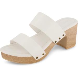 imageCUSHIONAIRE Womens Sky Faux Wood Sandal Comfort Foam ampamp LiteSole TechnologyWhite