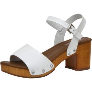 imageCUSHIONAIRE Womens Sloan Faux Wood Sandal Memory Foam Insole ampamp LiteSole Technology Wide Widths AvailableWhite