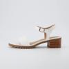 imageCUSHIONAIRE Flynn one band block heel sandal Memory Foam Wide Widths AvailableWhite