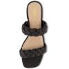 imageCUSHIONAIRE Womens Nan two band braided low block heel slide sandal Memory Foam and Wide Widths AvailableBlack