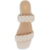 imageCUSHIONAIRE Womens Nan two band braided low block heel slide sandal Memory Foam and Wide Widths AvailableIvory
