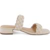imageCUSHIONAIRE Womens Nan two band braided low block heel slide sandal Memory Foam and Wide Widths AvailableIvory
