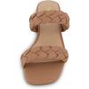 imageCUSHIONAIRE Womens Nan two band braided low block heel slide sandal Memory Foam and Wide Widths AvailableLatte