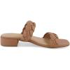imageCUSHIONAIRE Womens Nan two band braided low block heel slide sandal Memory Foam and Wide Widths AvailableLatte