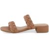 imageCUSHIONAIRE Womens Nan two band braided low block heel slide sandal Memory Foam and Wide Widths AvailableLatte