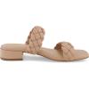 imageCUSHIONAIRE Womens Nan two band braided low block heel slide sandal Memory Foam and Wide Widths AvailableNude