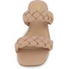 imageCUSHIONAIRE Womens Nan two band braided low block heel slide sandal Memory Foam and Wide Widths AvailableNude