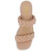 imageCUSHIONAIRE Womens Nan two band braided low block heel slide sandal Memory Foam and Wide Widths AvailableNude
