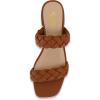 imageCUSHIONAIRE Womens Nan two band braided low block heel slide sandal Memory Foam and Wide Widths AvailableTan