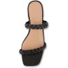 imageCUSHIONAIRE Womens Nestar Braided Low Block Heel Sandal Memory FoamBlack