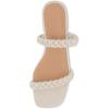 imageCUSHIONAIRE Womens Nestar Braided Low Block Heel Sandal Memory FoamIvory