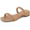 imageCUSHIONAIRE Womens Nestar Braided Low Block Heel Sandal Memory FoamNude