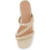 imageCUSHIONAIRE Womens Newton braided low block heel sandal Memory Foam and Wide Widths AvailableChampagne