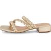 imageCUSHIONAIRE Womens Newton braided low block heel sandal Memory Foam and Wide Widths AvailableChampagne