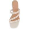 imageCUSHIONAIRE Womens Newton braided low block heel sandal Memory Foam and Wide Widths AvailableIvory